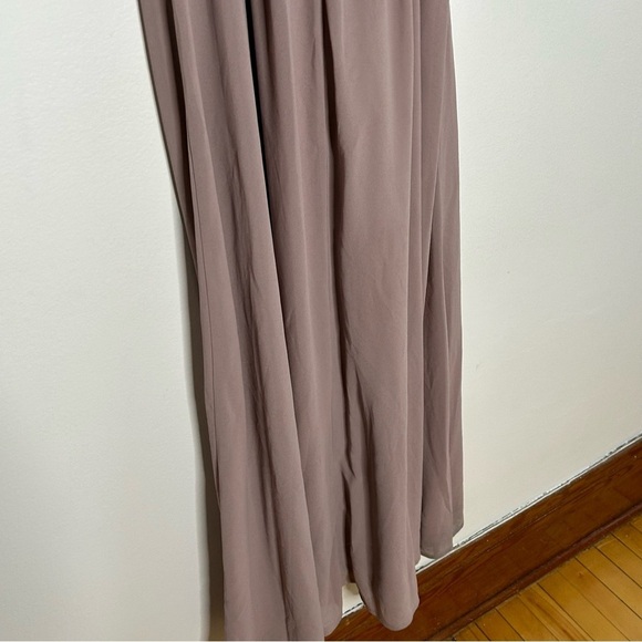 Lulu’s Sz S Nude Neutral Chiffon Maxi Bridesmaid Dress - Picture 7 of 9